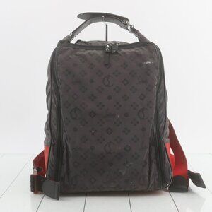 Christian Louboutin Black Monogram Backpack with Red Straps